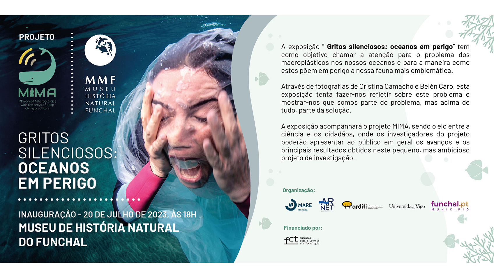 Exposição "Gritos silenciosos: oceanos em perigo" do projeto MIMA